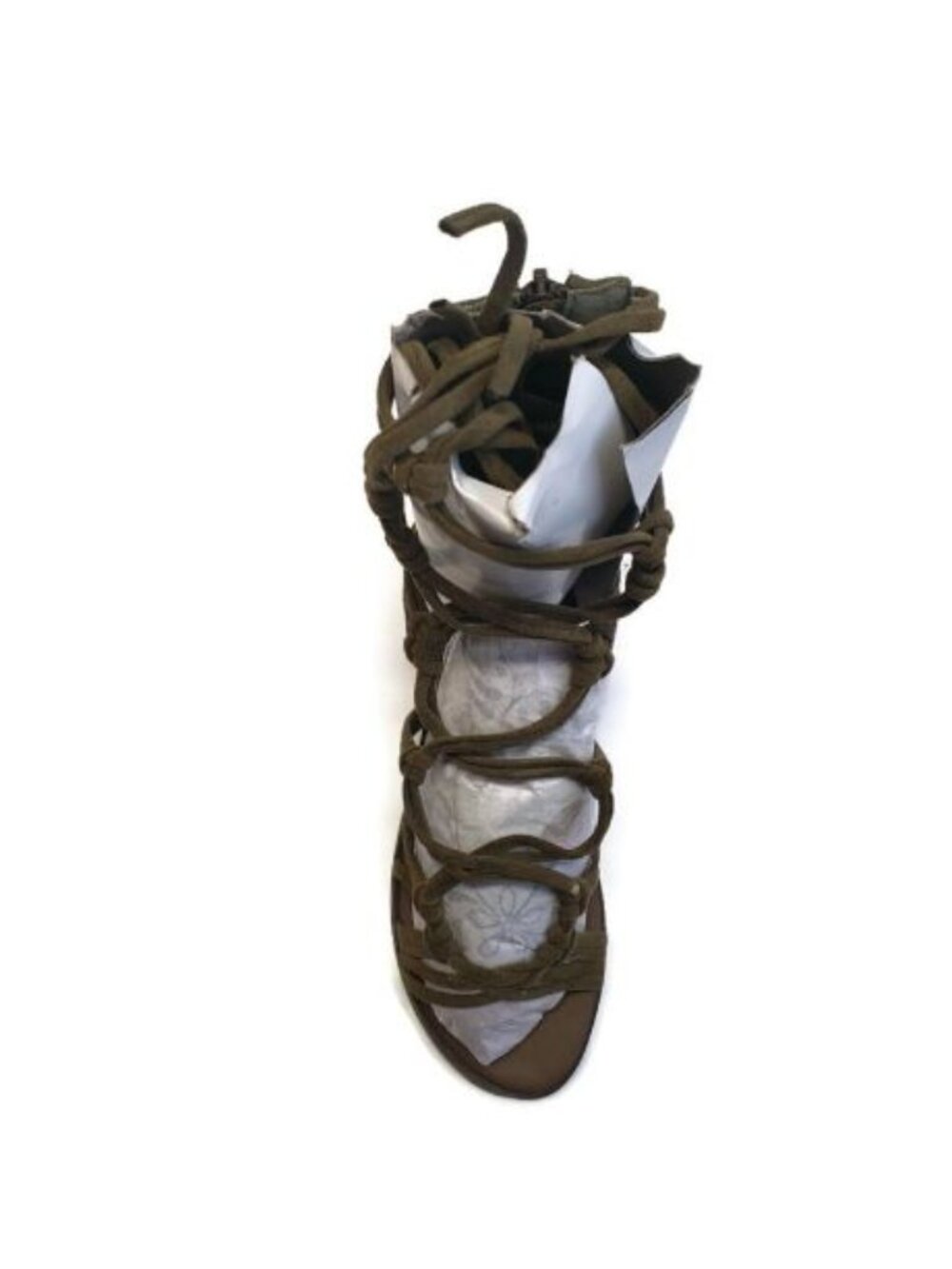 Breckelles DG23 Olive Gladiator Sandals Womens 6.5 Faux Suede Flat Shoes New - Picture 8 of 10